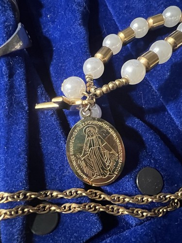 Collar perlas con virgen - con,