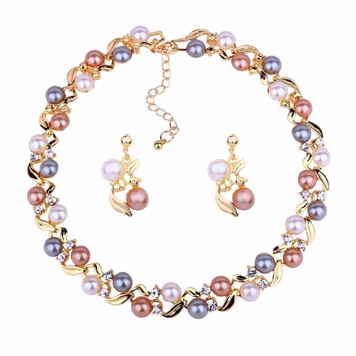 Glass pearl necklace - pearl, and